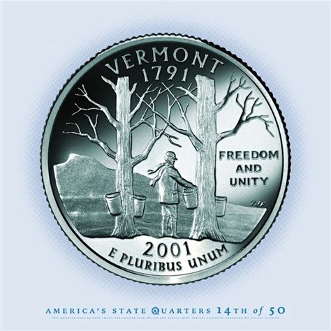 Vermont State Quarter Slogan Freedom And Unity 14th State To Gain