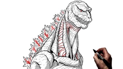 How To Draw Shin Godzilla Step By Step Monsterverse Youtube
