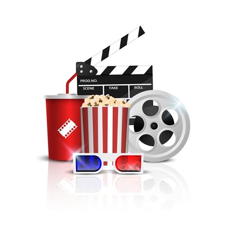Cinema Background Concept Movie Theater Object On Blue