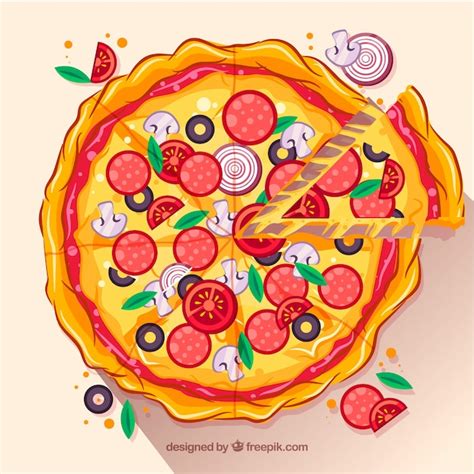 Flat Design Pizza Background Free Vector