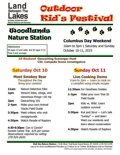 Special Program At Land Between The Lakes Over Columbus Day Weekend