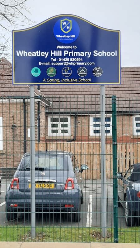 Post Mounted Entrance Sign Wheatley Hill School Durham Radecal Signs