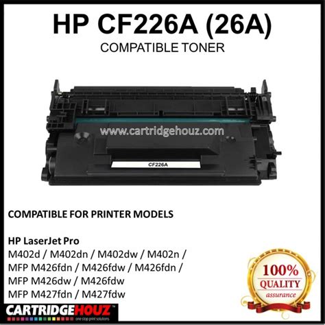 Next, connect the laserjet pro m402d printer to the power supply and turn it on. Compatible HP CF226A ( 26A ) (Black) (3.1K pgs) Laser ...