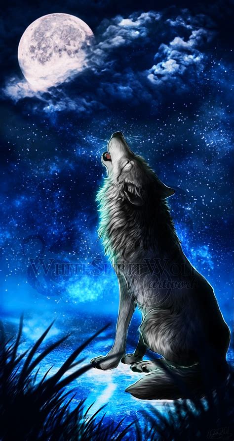 Howling Moon By Whitespiritwolf On Deviantart Wolf Dog Wolf