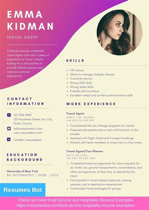 travel agent resume samples templates pdfdoc  travel agent