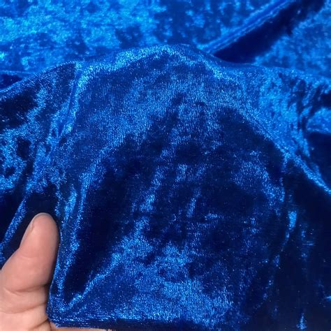 Royal Blue Crushed Velvet Polyester Stretch Luxury Apparel Etsy