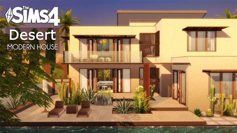 Modern Desert House The Sims 4 No Cc Stop Motion Build Youtube