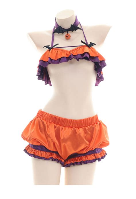 Pumkin Bikini Backless Sleepwear Homwear - Halloween Costume | Lingerie