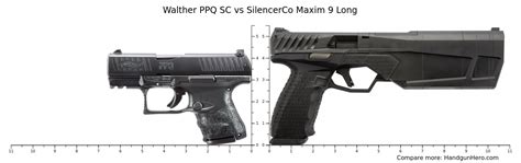 Walther Ppq Sc Vs Silencerco Maxim Long Size Comparison Handgun Hero