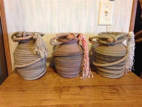 Lariat Rope Vase Etsy Lariat Rope Crafts Rope Crafts Rope Basket