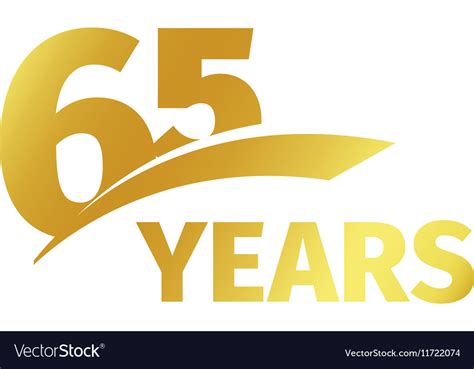 Isolated Abstract Golden 65th Anniversary Logo On Vector Image