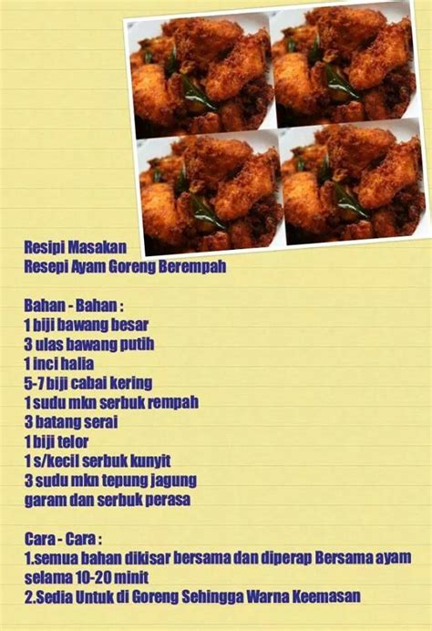 I decided to try my hand at making this awesome fried chicken so i referred to the recipe from kak liza's book senangnya memasak ayam. Ayam goreng berempah | Cooking recipes, Food, Savoury dishes