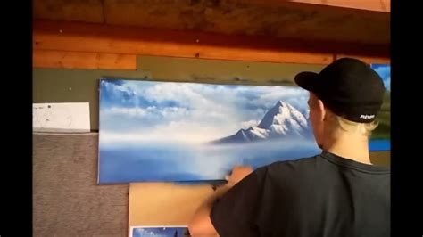 Bob Ross Painting Technique Mountain Sea And Clouds Time Lapse
