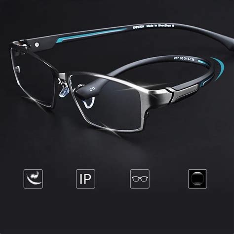 Vazrobe Titanium Eyeglasses Frame Men Reading Glasses Male Anti Blue Light Brand Spectacles For