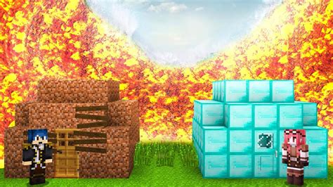Casa Noob E Pro Vs Tsunami Di Lava Su Minecraft Youtube