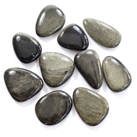 Gold Sheen Obsidian Smooth Stone / Worry Stone [21548] - £2.25 : The ...