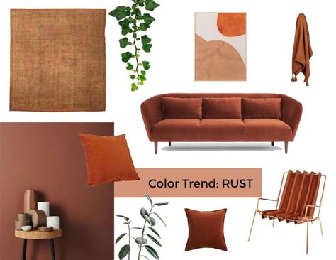 Rust Color Trend And How To Use It In Interiors Living Room Orange