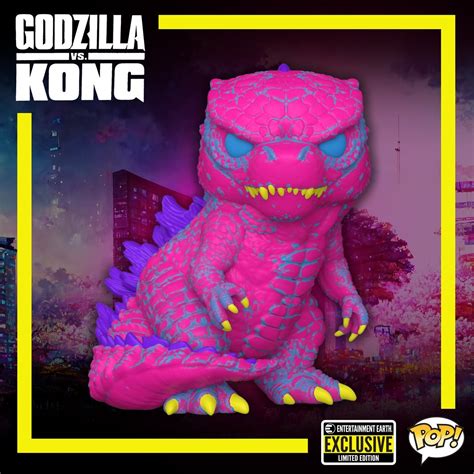 Godzilla Vs Kong Godzilla Black Light Funko Pop Vinyl Figure Entertainment Earth Exclusive