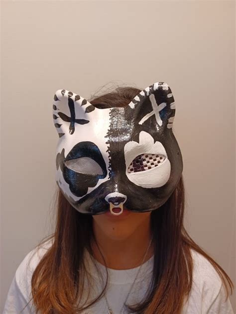 Cat Mask Costplay Therian Mask Cat Mask Diy Cat Mask Paper Mask Diy