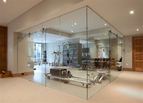 Glass Gym Doors And Sliding Glass Door Replacement Contemporary Home Gym