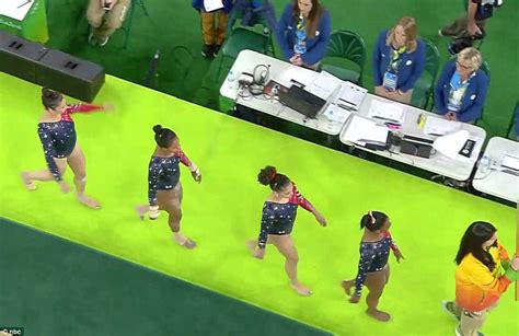 The Fierce Five Takes Center Stage Team Usa Gymnasts Make Their First Appearance In Rio As They