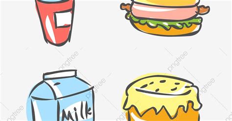 30 Gambar Makanan Kartun- Unsur Makanan Tangan Disediakan ...