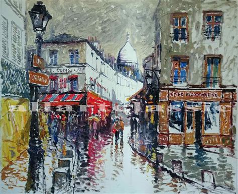 Modern Impressionist Painting Paris Street Painting For Sale