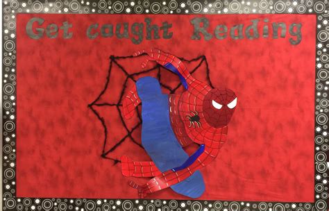 3 D Spider Man I Painted For Bulletin Board With Student Photos And