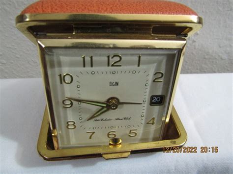 Elgin Vintage Travelalarm Clock Clamshell Foldable 1960s Etsy