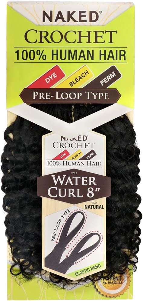Naked Human Hair Crochet Braids Pre Loop Type Water Curl NATURAL PACK NATURAL Amazon