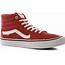Vans Sk8 Hi Pro Skate Shoes  Mineral Red/true White Free Shipping