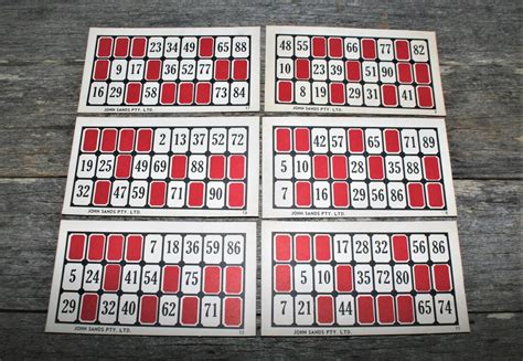 Vintage John Sands Lotto Cards Bingo Cards Pack Of 6 Etsy