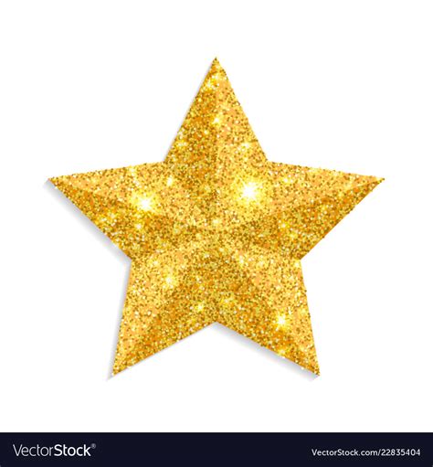 Glitter Gold Star Isolated On White Background Vector Image