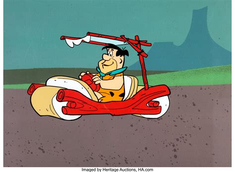 The Flintstones Fred Flintstone In His Car Color Model Cel Lot 15104