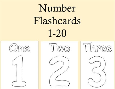 Number Flashcards Trace And Color Digital File Etsy