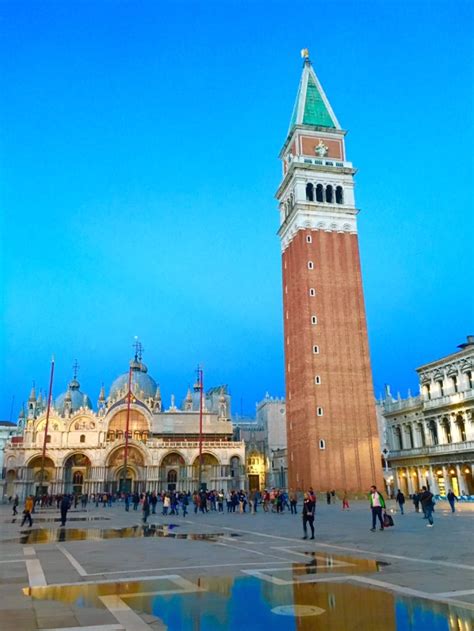 Saint Marks Cathedral And The Campanile Tower From Saint Marks Square
