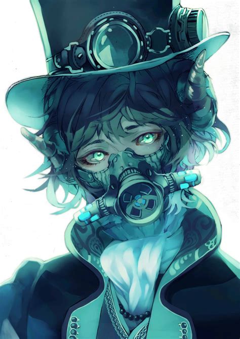 Image of jack 15 he loves wearing hat one jacket no matter where he. Steampunk anime (-^〇^-) | We Heart It | anime, boy, and mask