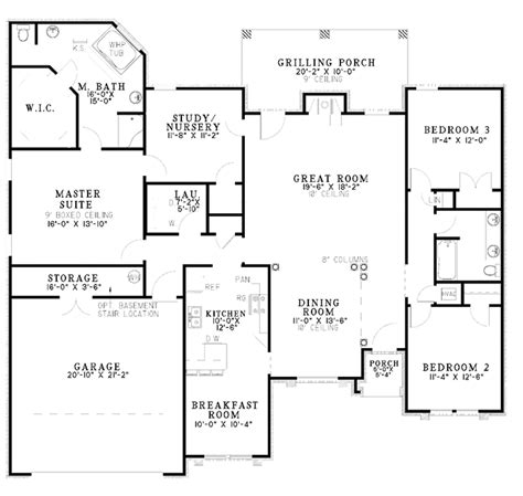 Ranch Style House Plan 3 Beds 2 Baths 2063 Sqft Plan 17 3056
