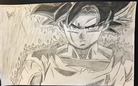 Drawing goku mastered ultra instinct from dragon ball super square size: OC My second time drawing a Dragon Ball character. I ...