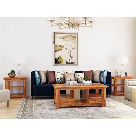 A custom made rustic coffee table is often called the anchor of the living room.the classic low table can pull a space together and set the tone that incorporates all the other furniture elements. Priscus Midcentury Solid Wood 3 Piece Coffee Table Set ...