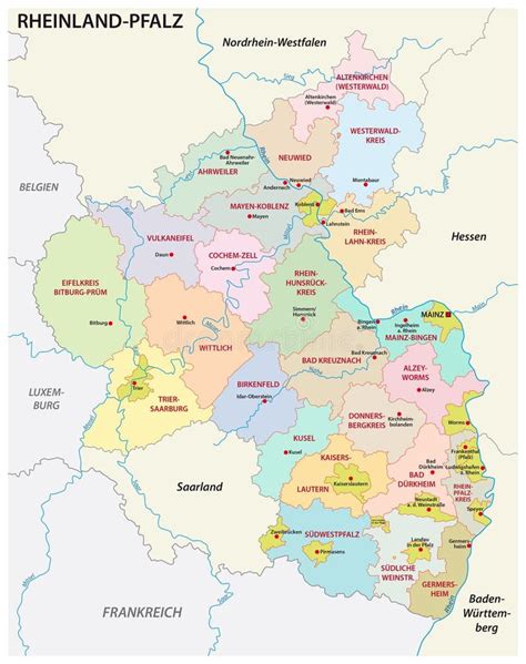 Verwaltungs Und Politische Karte Des Staates Von Rheinland Pfalz In