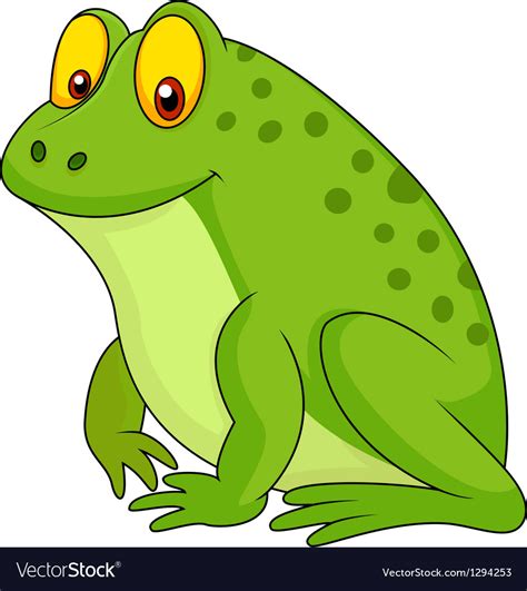 Cute Green Frog Cartoon Royalty Free Vector Image