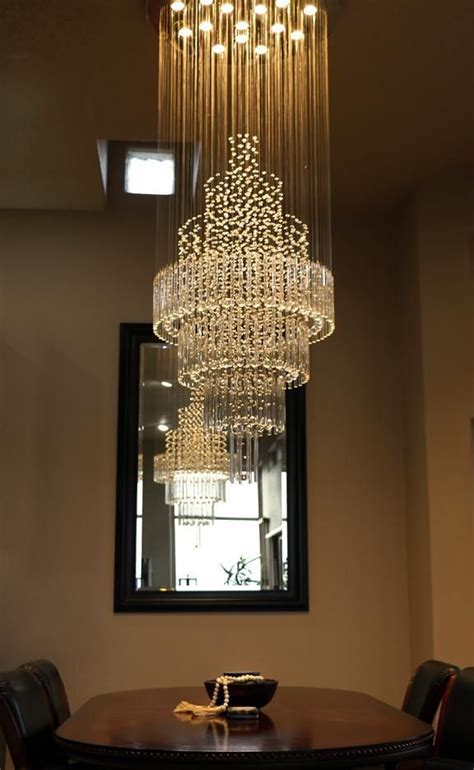 Floating Castle Raindrop Crystal Chandelier For Entryway Double Layer