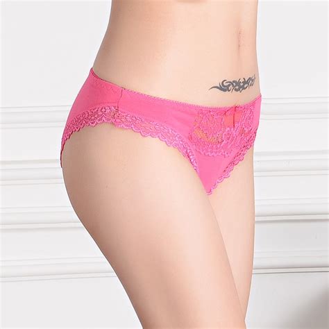 Buy 2014 New Laced Cotton Bikini Panties Laced Lady Brief Stretched Cotton