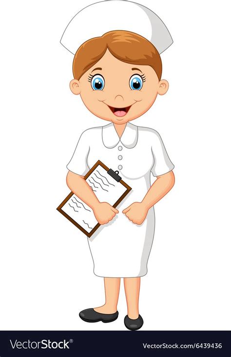 Illustration Of Cartoon Smiling Nurse Holding Clipboard Download A