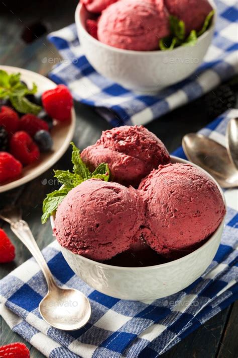 Homemade Organic Berry Sorbet Ice Cream Recette Sorbet Sorbet à La