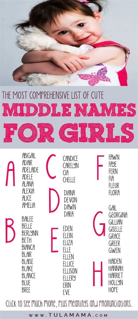 A Comprehensive List Of Cute Middle Names For Girls Cute Middle Names