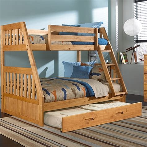 Espresso twin bunk bed over with trundle bed and end ladder. Twin over Full Bunk Bed with Twin Trundle, could be made ...