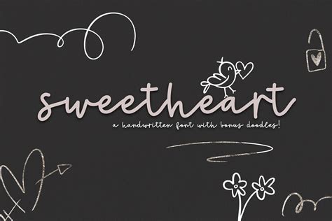 Sweetheart A Handwritten Script Font And Doodles 184742 Script