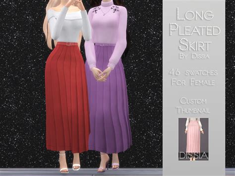 The Sims Resource Long Pleated Skirt